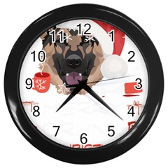 German Shepherd T- Shirt German Shepherd Merry Christmas T- Shirt Wall Clock (black) by ZUXUMI