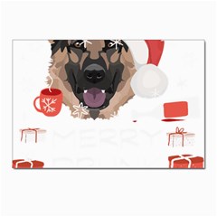 German Shepherd T- Shirt German Shepherd Merry Christmas T- Shirt Postcard 4 x 6  (pkg Of 10)