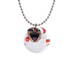 German Shepherd T- Shirt German Shepherd Merry Christmas T- Shirt 1  Button Necklace by ZUXUMI