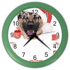 German Shepherd T- Shirt German Shepherd Merry Christmas T- Shirt Color Wall Clock by ZUXUMI