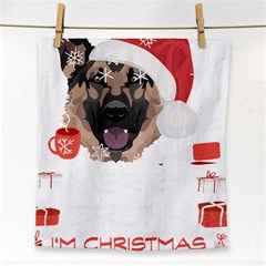 German Shepherd T- Shirt German Shepherd Merry Christmas T- Shirt Face Towel by ZUXUMI