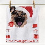 German Shepherd T- Shirt German Shepherd Merry Christmas T- Shirt Face Towel Front