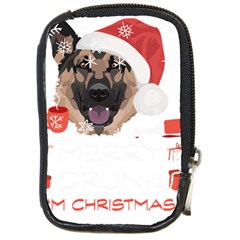 German Shepherd T- Shirt German Shepherd Merry Christmas T- Shirt Compact Camera Leather Case by ZUXUMI