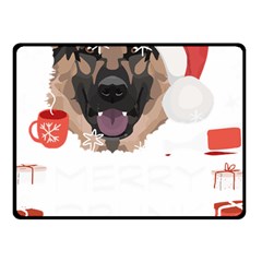 German Shepherd T- Shirt German Shepherd Merry Christmas T- Shirt Fleece Blanket (small) by ZUXUMI