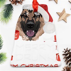 German Shepherd T- Shirt German Shepherd Merry Christmas T- Shirt Bell Ornament (two Sides) by ZUXUMI