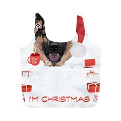 German Shepherd T- Shirt German Shepherd Merry Christmas T- Shirt Full Print Recycle Bag (m) by ZUXUMI