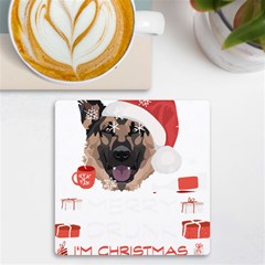 German Shepherd T- Shirt German Shepherd Merry Christmas T- Shirt Uv Print Square Tile Coaster  by ZUXUMI