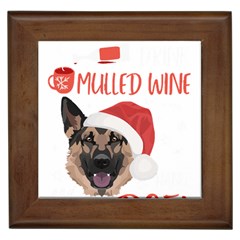 German Shepherd T- Shirt German Shepherd Mulled Wine Christmas T- Shirt Framed Tile by ZUXUMI