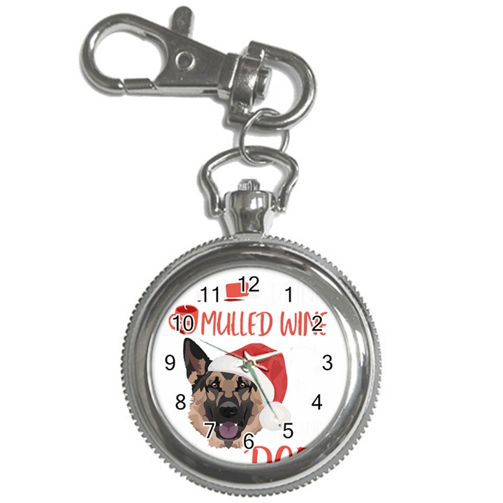 German Shepherd T- Shirt German Shepherd Mulled Wine Christmas T- Shirt Key Chain Watches