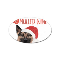 German Shepherd T- Shirt German Shepherd Mulled Wine Christmas T- Shirt Sticker Oval (10 Pack) by ZUXUMI