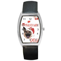 German Shepherd T- Shirt German Shepherd Mulled Wine Christmas T- Shirt Barrel Style Metal Watch by ZUXUMI