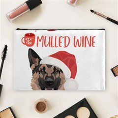 German Shepherd T- Shirt German Shepherd Mulled Wine Christmas T- Shirt Cosmetic Bag (large) by ZUXUMI