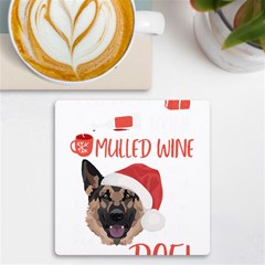 German Shepherd T- Shirt German Shepherd Mulled Wine Christmas T- Shirt Uv Print Square Tile Coaster  by ZUXUMI