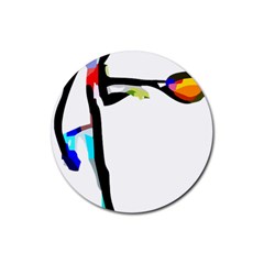 Abstract Art Sport Women Tennis  Shirt Abstract Art Sport Women Tennis  Shirt (3)13 Rubber Coaster (round) by EnriqueJohnson