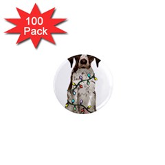 German Shorthaired Pointer Dog T- Shirt German Shorthaired Pointer Santa Christmas Tree Lights Xmas 1  Mini Magnets (100 Pack)  by ZUXUMI