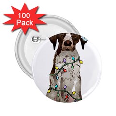 German Shorthaired Pointer Dog T- Shirt German Shorthaired Pointer Santa Christmas Tree Lights Xmas 2 25  Buttons (100 Pack)  by ZUXUMI