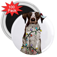 German Shorthaired Pointer Dog T- Shirt German Shorthaired Pointer Santa Christmas Tree Lights Xmas 3  Magnets (100 Pack) by ZUXUMI