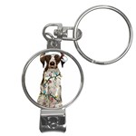 German Shorthaired Pointer Dog T- Shirt German Shorthaired Pointer Santa Christmas Tree Lights Xmas Nail Clippers Key Chain Front