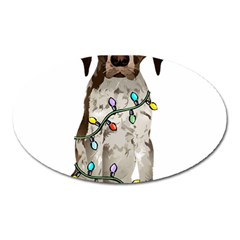 German Shorthaired Pointer Dog T- Shirt German Shorthaired Pointer Santa Christmas Tree Lights Xmas Oval Magnet by ZUXUMI