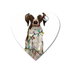 German Shorthaired Pointer Dog T- Shirt German Shorthaired Pointer Santa Christmas Tree Lights Xmas Heart Magnet by ZUXUMI