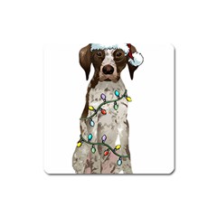 German Shorthaired Pointer Dog T- Shirt German Shorthaired Pointer Santa Christmas Tree Lights Xmas Square Magnet by ZUXUMI