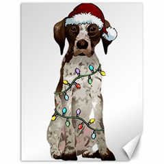 German Shorthaired Pointer Dog T- Shirt German Shorthaired Pointer Santa Christmas Tree Lights Xmas Canvas 12  X 16  by ZUXUMI