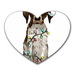 German Shorthaired Pointer Dog T- Shirt German Shorthaired Pointer Santa Christmas Tree Lights Xmas Heart Mousepad by ZUXUMI