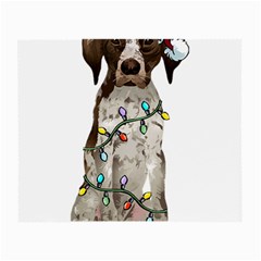 German Shorthaired Pointer Dog T- Shirt German Shorthaired Pointer Santa Christmas Tree Lights Xmas Small Glasses Cloth (2 Sides) by ZUXUMI