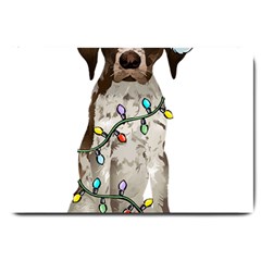 German Shorthaired Pointer Dog T- Shirt German Shorthaired Pointer Santa Christmas Tree Lights Xmas Large Doormat by ZUXUMI