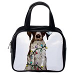 German Shorthaired Pointer Dog T- Shirt German Shorthaired Pointer Santa Christmas Tree Lights Xmas Classic Handbag (One Side) Front