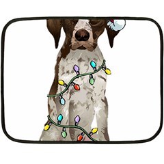 German Shorthaired Pointer Dog T- Shirt German Shorthaired Pointer Santa Christmas Tree Lights Xmas Fleece Blanket (mini) by ZUXUMI