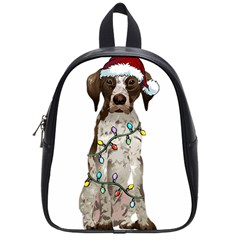 German Shorthaired Pointer Dog T- Shirt German Shorthaired Pointer Santa Christmas Tree Lights Xmas School Bag (small) by ZUXUMI