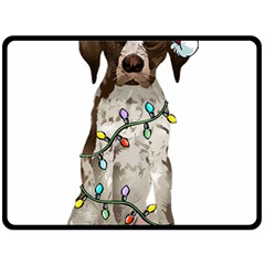 German Shorthaired Pointer Dog T- Shirt German Shorthaired Pointer Santa Christmas Tree Lights Xmas Fleece Blanket (large) by ZUXUMI