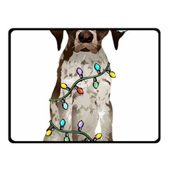 German Shorthaired Pointer Dog T- Shirt German Shorthaired Pointer Santa Christmas Tree Lights Xmas Fleece Blanket (small) by ZUXUMI