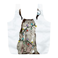 German Shorthaired Pointer Dog T- Shirt German Shorthaired Pointer Santa Christmas Tree Lights Xmas Full Print Recycle Bag (l) by ZUXUMI