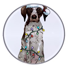 German Shorthaired Pointer Dog T- Shirt German Shorthaired Pointer Santa Christmas Tree Lights Xmas Wireless Fast Charger(white)