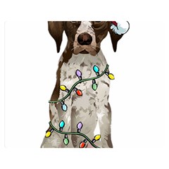 German Shorthaired Pointer Dog T- Shirt German Shorthaired Pointer Santa Christmas Tree Lights Xmas Premium Plush Fleece Blanket (medium) by ZUXUMI