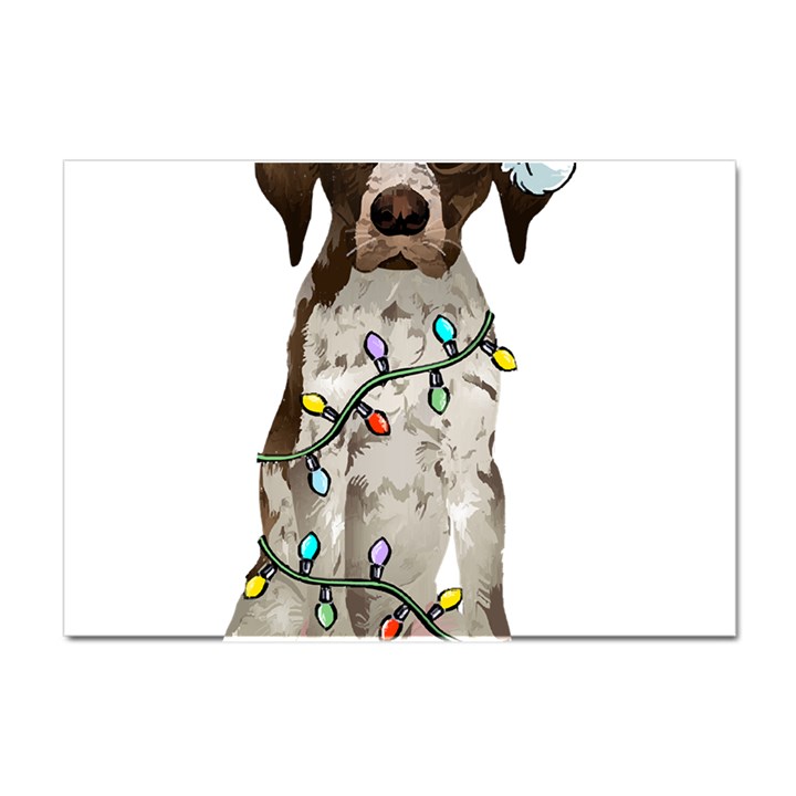 German Shorthaired Pointer Dog T- Shirt German Shorthaired Pointer Santa Christmas Tree Lights Xmas Crystal Sticker (A4)