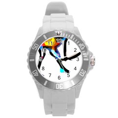 Abstract Art Sport Women Tennis  Shirt Abstract Art Sport Women Tennis  Shirt (4)14 Round Plastic Sport Watch (l) by EnriqueJohnson