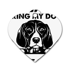 German Shorthaired Pointer Dog T- Shirt German Shorthaired Pointer Santa Christmas Tree Lights Xmas Dog Tag Heart (one Side) by ZUXUMI