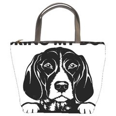 German Shorthaired Pointer Dog T- Shirt German Shorthaired Pointer Santa Christmas Tree Lights Xmas Bucket Bag by ZUXUMI