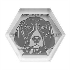 German Shorthaired Pointer Dog T- Shirt German Shorthaired Pointer Santa Christmas Tree Lights Xmas Hexagon Wood Jewelry Box by ZUXUMI