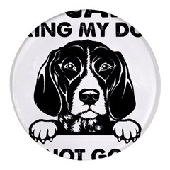 German Shorthaired Pointer Dog T- Shirt German Shorthaired Pointer Santa Christmas Tree Lights Xmas Round Glass Fridge Magnet (4 Pack)