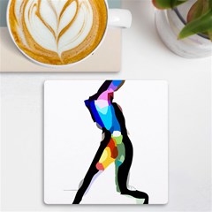 Abstract Art Sport Women Tennis  Shirt Abstract Art Sport Women Tennis  Shirt15 Uv Print Square Tile Coaster  by EnriqueJohnson