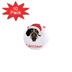 German Wirehaired Pointer T- Shirt German Wirehaired Pointer Merry Christmas T- Shirt (1) 1  Mini Magnet (10 Pack)  by ZUXUMI