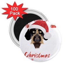 German Wirehaired Pointer T- Shirt German Wirehaired Pointer Merry Christmas T- Shirt (1) 2 25  Magnets (100 Pack)  by ZUXUMI