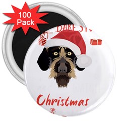 German Wirehaired Pointer T- Shirt German Wirehaired Pointer Merry Christmas T- Shirt (1) 3  Magnets (100 Pack) by ZUXUMI