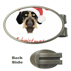 German Wirehaired Pointer T- Shirt German Wirehaired Pointer Merry Christmas T- Shirt (1) Money Clips (oval)  by ZUXUMI