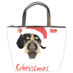 German Wirehaired Pointer T- Shirt German Wirehaired Pointer Merry Christmas T- Shirt (1) Bucket Bag by ZUXUMI