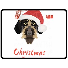 German Wirehaired Pointer T- Shirt German Wirehaired Pointer Merry Christmas T- Shirt (1) Fleece Blanket (large) by ZUXUMI